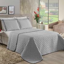 Cobre Leito Solteiro 2 Peças Bella Malha 100% Algodão - Cinza