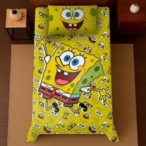 Cobre leito solteiro 2 peças personagens malha macio roupa de cama