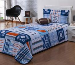 Cobre Leito Solteiro 3 Peças Dupla Face Futebol Americano