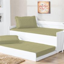 Cobre Leito Solteiro Bicama com Elástico 2 Peças Pratico - Cáqui