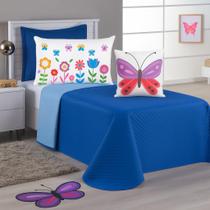 Cobre Leito Solteiro Borboleta Dupla Face 5 pçs