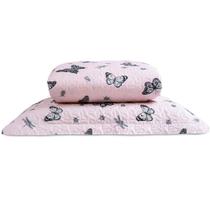 Cobre Leito Solteiro Bouti Basic Estampado 180 Fios 2 Peças - Mariposa