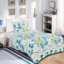 Cobre Leito Solteiro Camesa Evolution Patchwork Dinos 2 Peças Cobre Leito Solteiro Camesa Evolution Patchwork Dinos 2 Peças