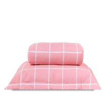 Cobre Leito Solteiro Classic Estampado 160 Fios 2 Peças - Grid Rose