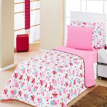 Cobre Leito Solteiro Colcha Infantil Menina Jogo de Cama Cobreleito Kids + Lençol Cobre Leito Solteiro Colcha Infantil Menina Jogo de Cama Cobreleito Kids + Lençol