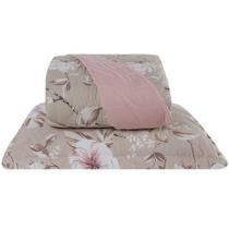 Cobre Leito Solteiro Colori Dupla Face 200 Fios Estampado 2 Peças - Jardim Bege Cobre Leito Solteiro Colori Dupla Face 200 Fios Estampado 2 Peças - Jardim Bege