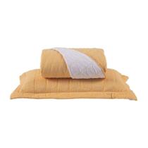 Cobre Leito Solteiro Cristal Percal 200 Fios Bordado 2 Peças Amarelo Cobre Leito Solteiro Cristal Percal 200 Fios Bordado 2 Peças Amarelo