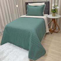 Cobre Leito Solteiro Dual Micropercal 200 Fios Dupla Face 2 Peças - Esmeralda
