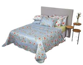Cobre Leito Solteiro Dupla Face 02 Peças ul Flores