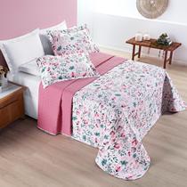 Cobre Leito Solteiro Floral 1,80x2,40 Colcha Dupla Face Avere 2 Peças Cobre Leito Solteiro Floral 1,80x2,40 Colcha Dupla Face Avere 2 Peças