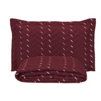 Cobre Leito Solteiro Heitor Bordado Hipercal 400 Fios 2 Peças - Vermelho Marsala