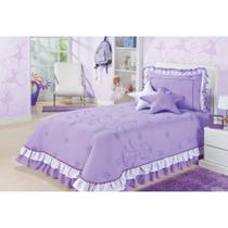 Cobre Leito Solteiro Infantil Bordado 4 Peças Bailarina