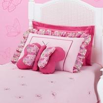 Cobre Leito Solteiro Jardim 3 peças com Almofada Borboleta