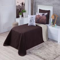 Cobre Leito Solteiro Jurassic Tabaco e Bege Enxovais Aquarela 5 peças