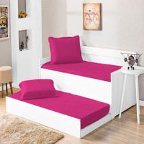 Cobre Leito Solteiro Prático Pink Enxovais Aquarela 2 peças Cobre Leito Solteiro Prático Pink Enxovais Aquarela 2 peças