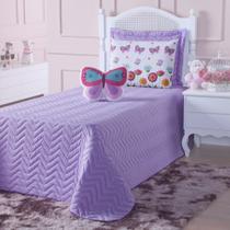 Cobre Leito Solteiro Primavera com Almofada 4 Peças - Lilas