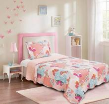 Cobre Leito Solteiro Prink Patchwork Infantil 02 Peças