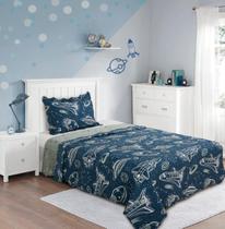 Cobre Leito Solteiro Prink Patchwork Infantil 02 Peças