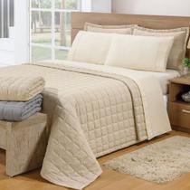 Cobre Leito Solteiro Soft 2pç 100% Poliéster - Bege