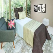 Cobre Leito Solteiro Texas Tabaco e Bege Enxovais Aquarela 4 peças