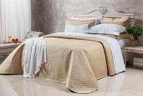 Cobre Leito Solteiro Torino 2Pçs Bordado 400 Fios Caqui