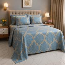cobre leito super king 3 peças azul - AZUL