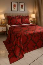 cobre leito super king 3 peças azul - VERMELHO