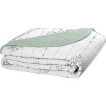 Cobre Leito Tecebem Casal Malha 100% Algodão Estampado em Matelassê Fran 210x240m Verde