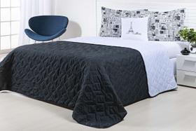 Cobre Leito Viuva 5 Peças Microfibra Dupla Face Jornal Paris