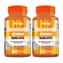 Cobre Quelato 60cps (1 ao dia) Duom Kit 2 Frascos Cobre Quelato 60cps (1 ao dia) Duom Kit 2 Frascos