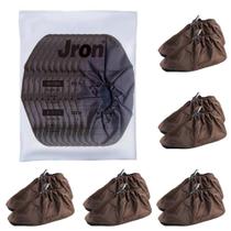 Cobre-sapatos Jron 5 pares reutilizáveis e laváveis marrom US 12-14 Cobre-sapatos Jron 5 pares reutilizáveis e laváveis marrom US 12-14