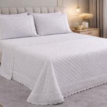 Cobreleito Appel Bordare Casal 2,20 x 2,40 Branco Cobreleito Appel Bordare Casal 2,20 x 2,40 Branco