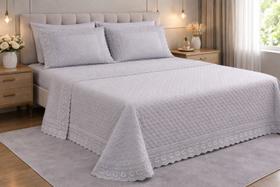 Cobreleito Bordare Appel King 2,40 x 2,60 Cinza Cobreleito Bordare Appel King 2,40 x 2,60 Cinza