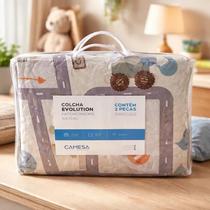Cobreleito Colcha Solteiro Infantil Patchwork 2 Peças Camesa Cor: Carro