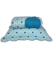 Cobreleito King Corações Dupla Face Lepper Azul