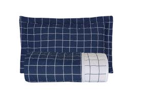 Cobreleito King Vida Bela Vintage 200 Fios 3Pc Quadros Blue Kacyumara Cobreleito King Vida Bela Vintage 200 Fios 3Pc Quadros Blue Kacyumara
