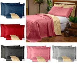 Cobreleito para cama queen 3 peças sem costura dupla face micropercal luxo rosê