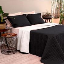 Cobreleito Plaza Lavive Solteiro 02 Peças Dupla Face Preto Palha