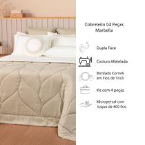 Cobreleito Queen Lavive Marbella 04 Peças Dupla Face Bege Cobreleito Queen Lavive Marbella 04 Peças Dupla Face Bege