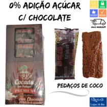 Cocada Artesanal Premium Com Chocolate 0% de Adição de Açúcar 15x40g - Sabores do Coco