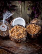 Cocada com leite condensado cremosa na casca do coco 970g