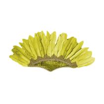 Cocar Indígena de Carnaval Amarelo de Penas