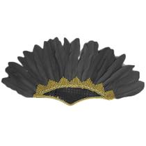 Cocar Indígena de Carnaval Preto de Penas