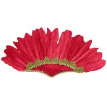 Cocar Indígena de Carnaval Vermelho de Penas