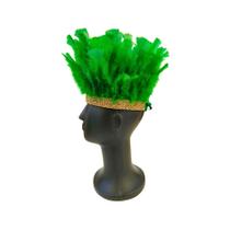 Cocar penacho c/ ráfia pequeno - (verde)