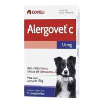 Coceira Alergovet 1,4mg Com 10 Comprimidos Anti-histamínico Para Cães Acima de 15kg Com Alergia