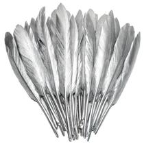 Cochetes FeelFunFeather Goose, penas prateadas, 10-15 cm, 120 unidades Cochetes FeelFunFeather Goose, penas prateadas, 10-15 cm, 120 unidades
