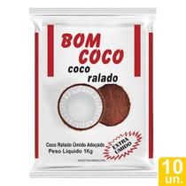 Coco Ralado Bom Coco Exra Úmido Adoçado 1Kg - Embalagem com 10 Unidades
