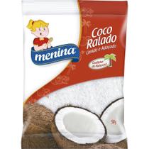 Coco ralado úmido e adoçado menina - embalagem com 48 unidades de 50g
