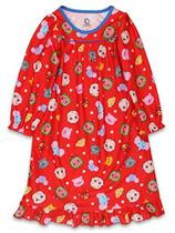 Cocomelon Infant and Toddler Girls Flannel Granny Gown Nightgown Pijama (5T, Vermelho)